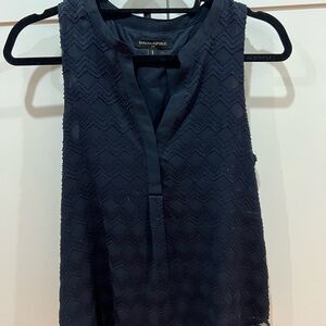 Banana Republic Navy Textured Sleeveless Blouse